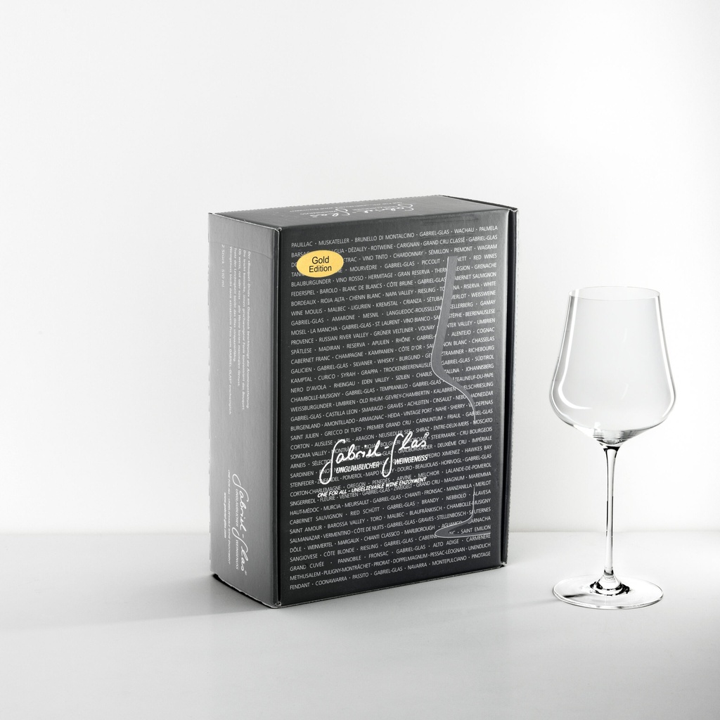 Gabriel-Wine glass "The Gold Edition" mouth blown approx. 90 grams, giftbox 2 glasses