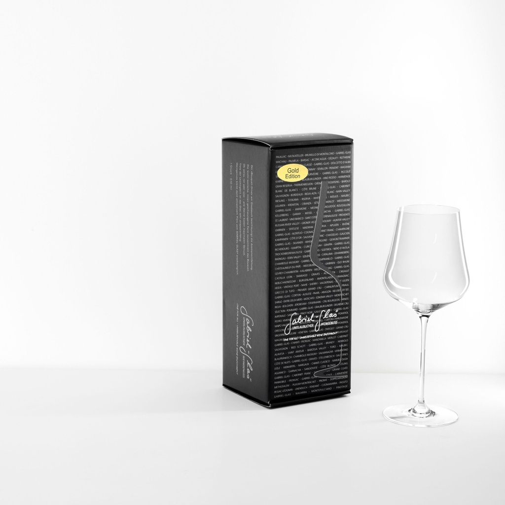 Gabriel-Wine glass "The Gold Edition" mouth blown approx. 90 grams, giftbox 1 glass